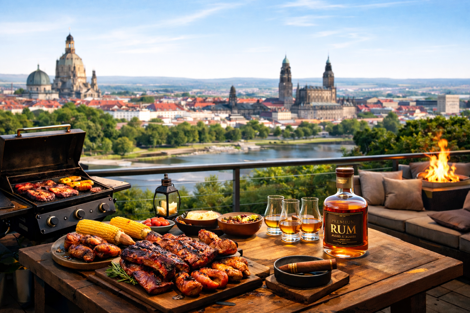 Rum & BBQ über den Dächern Dresdens