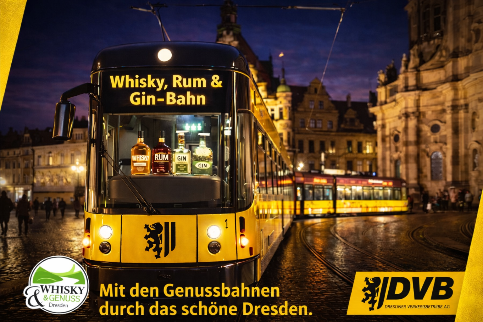 Mit der Whiskybahn durch Dresden - "Whiskys aus Ostdeutschland"