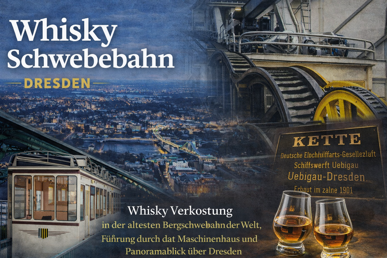 Whiskytasting in der Dresdner Schwebebahn – Genuss mit Aussicht