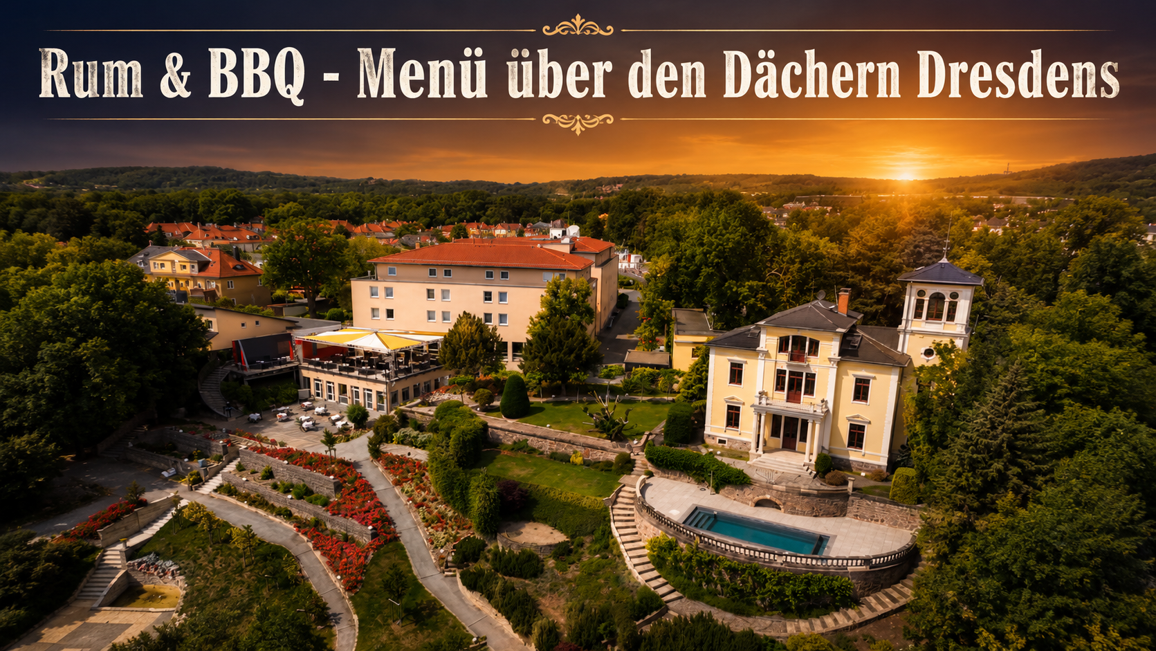 Rum & BBQ-Menü über den Dächern Dresdens
