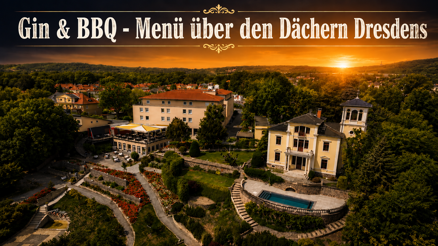 Gin & BBQ-Menü über den Dächern Dresdens
